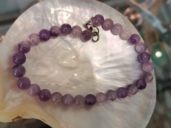 bracelet améthystes sur chaîne 